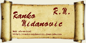 Ranko Midanović vizit kartica